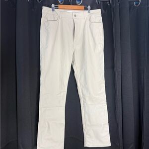 H&M Cream Faux Leather Trousers